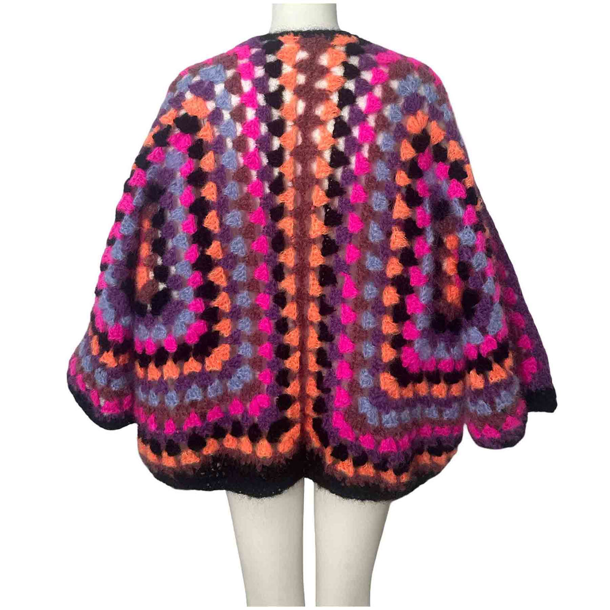 Granny Square Jacke Damen – handgearbeiteter Boho Cardigan in Multicolor