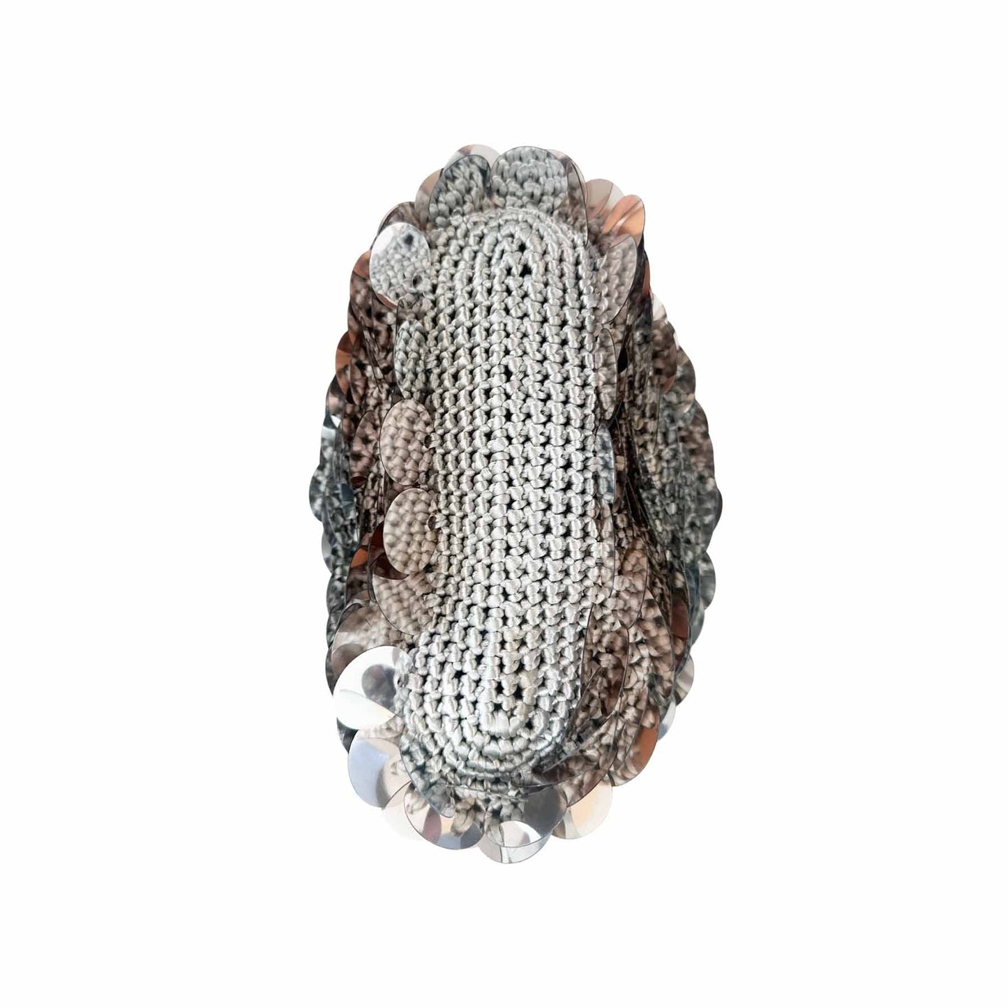 Handgehäkelte Pailletten Tasche Silber - KNOCKNOK Fashion