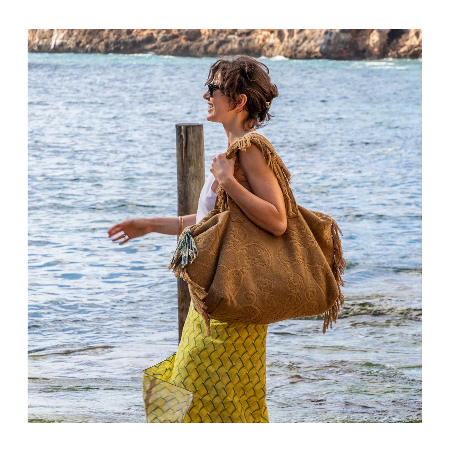 Lalla Marrakech Frottee Tasche Pink - KNOCKNOK Fashion