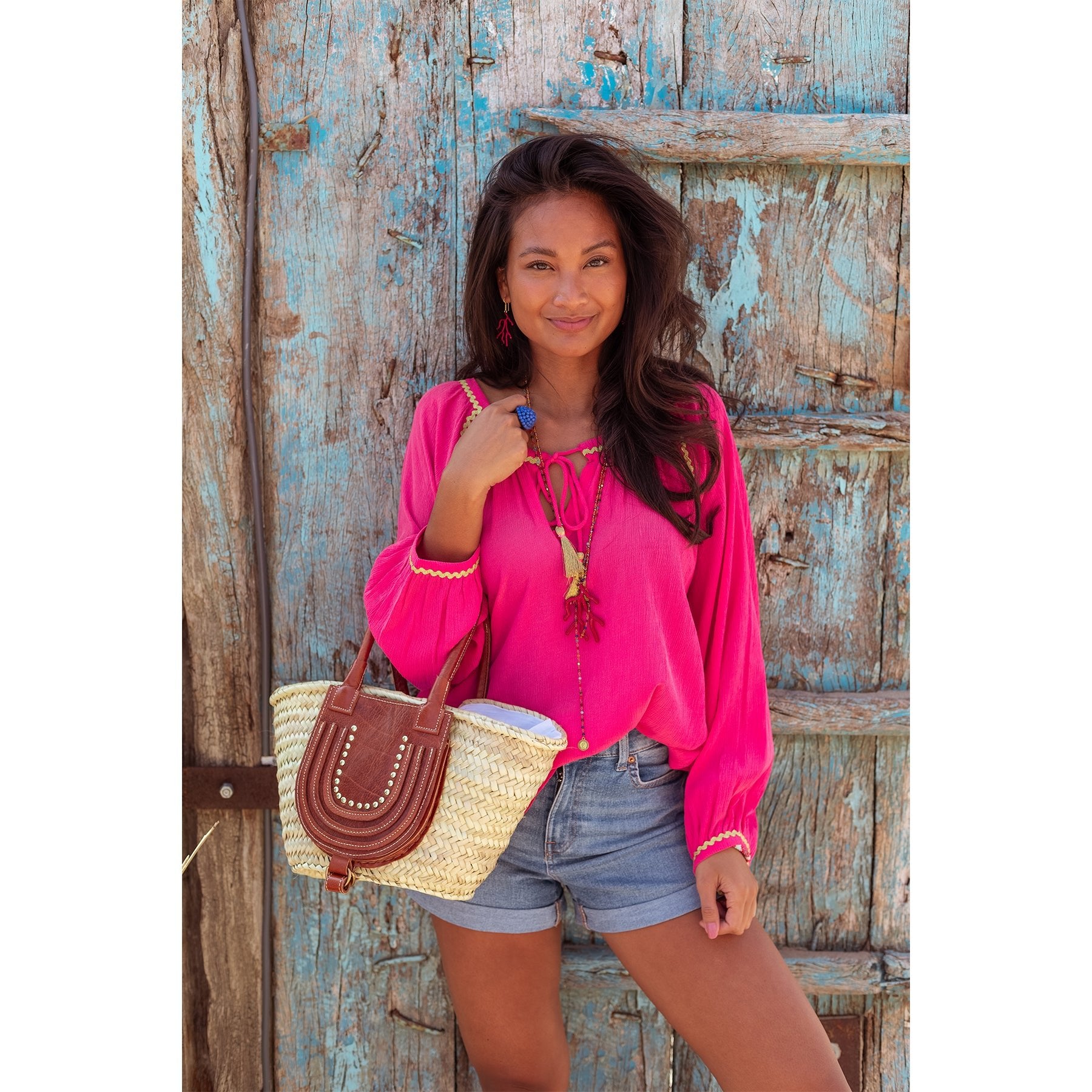 Place du Soleil Bluse Deep Rosa - KNOCKNOK Fashion