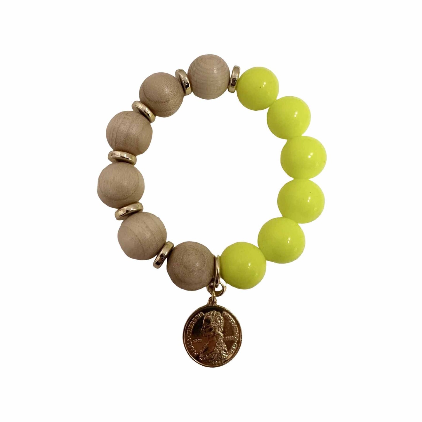 Rio Berlin Armband mit Münze Neon Gelb - KNOCKNOK Fashion