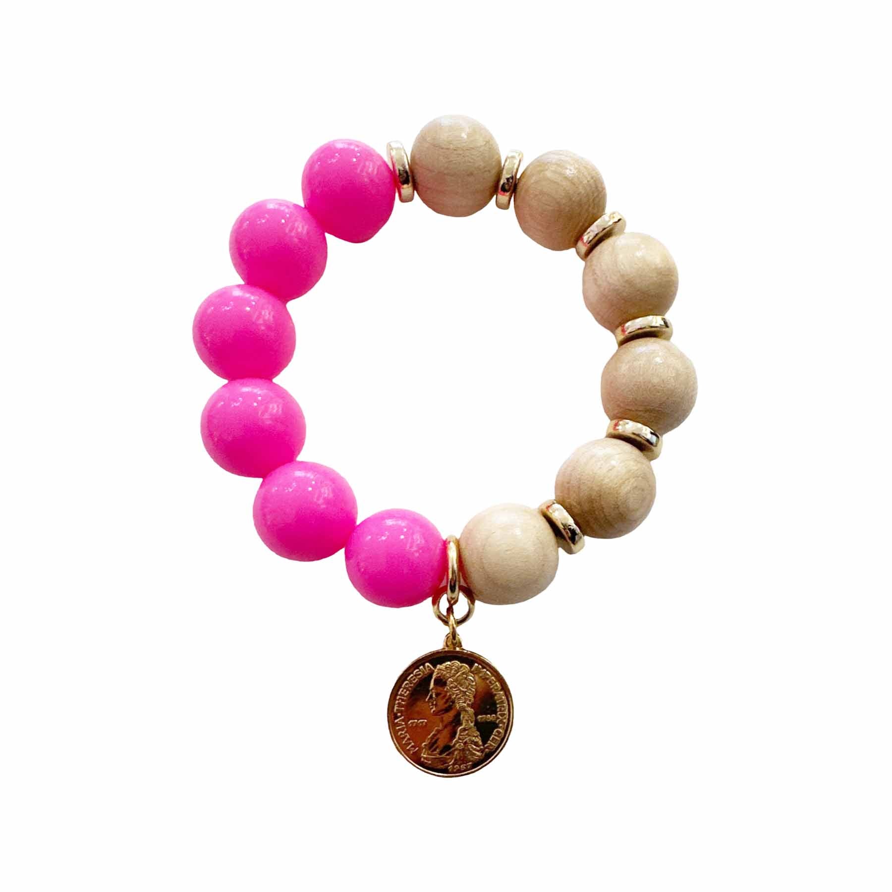 Rio Berlin Armband mit Münze Neon Pink - KNOCKNOK Fashion