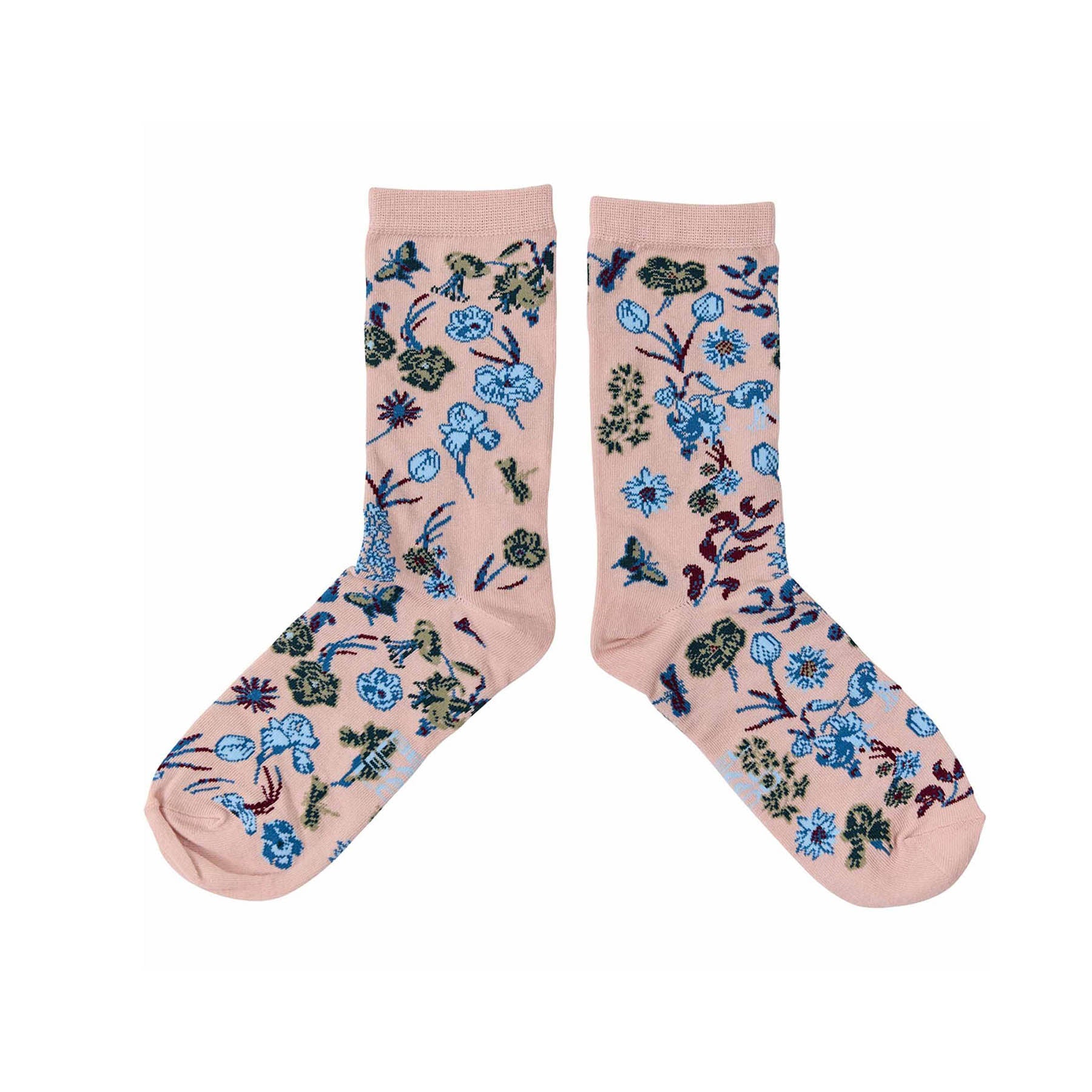 Rosa Socken mit Blumen Ranken - KNOCKNOK Fashion