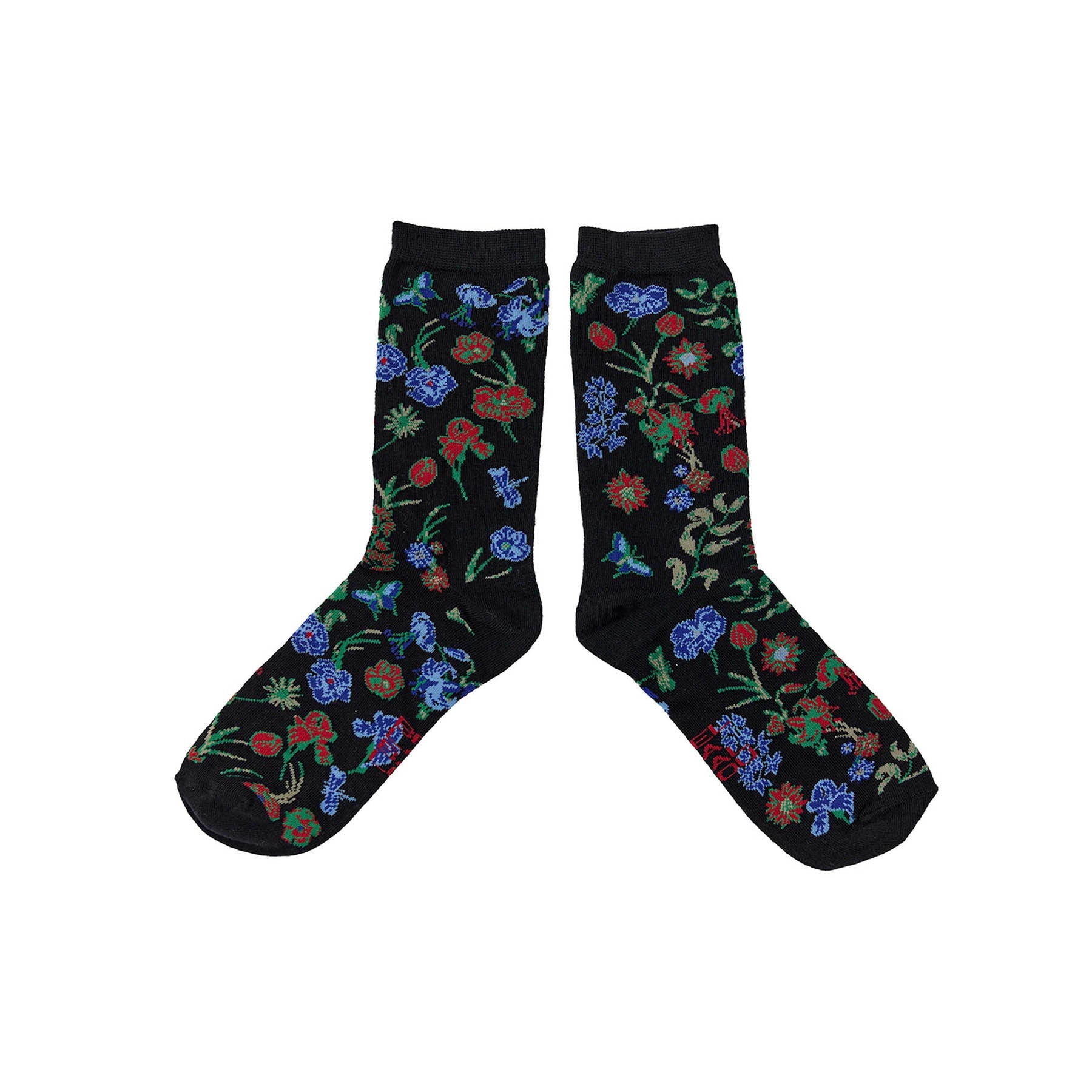 Schwarze Socken mit Blumen Ranken - KNOCKNOK Fashion