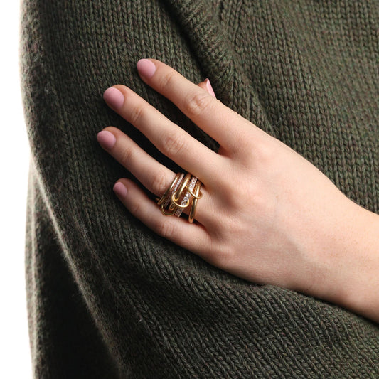 Timi of Sweden Ring Set – Edelstahl Ringe mit Zirkonia | 5 - in - 1 Statement Ring - KNOCKNOK Fashion