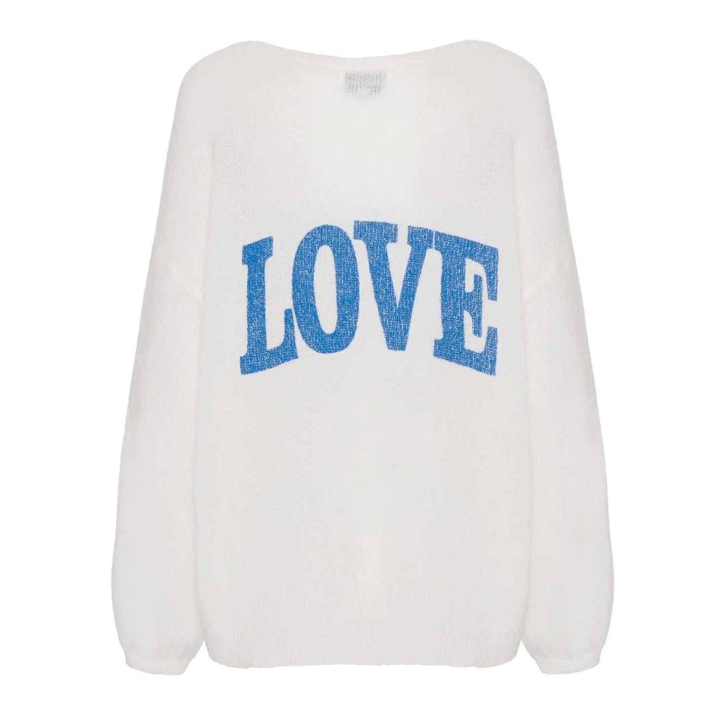 Americandreams Pullover Love White Skyblue - KNOCKNOK Fashion