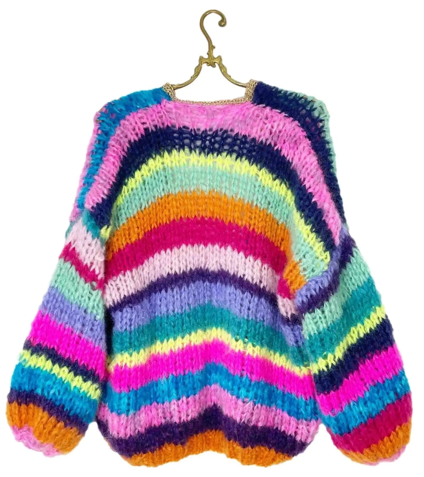 Bernadette Cardigan Regenbogen Chunky Mohair Knocknok