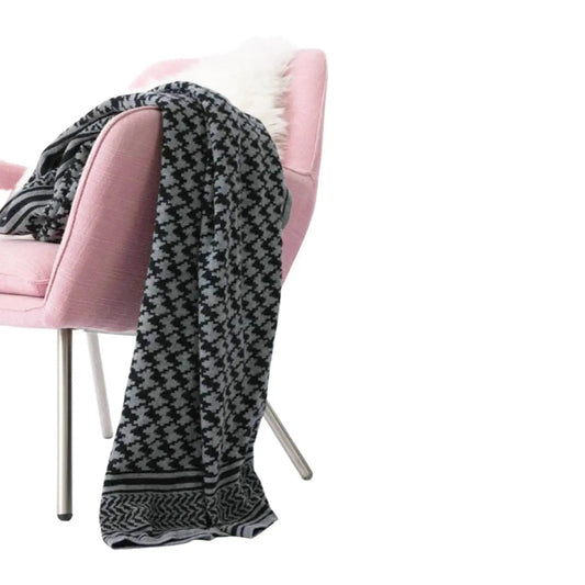 Kaschmir Decke Kufiya Schwarz KNOCKNOK Fashion