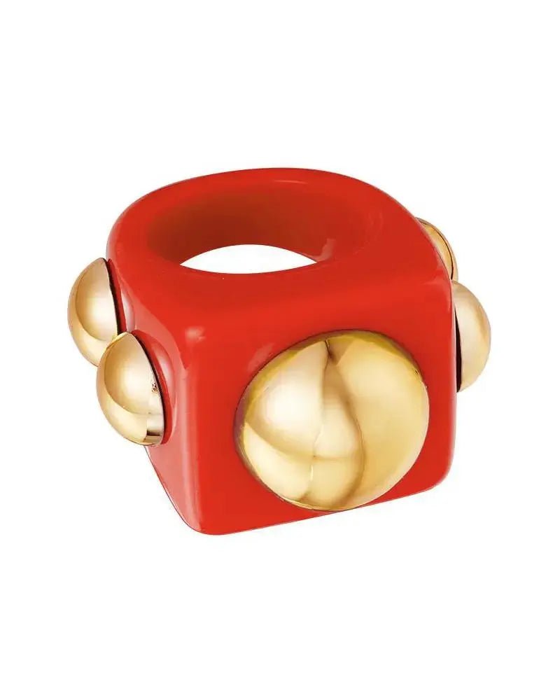 Kunststoffring Mandarine mit goldenen Details Knocknok