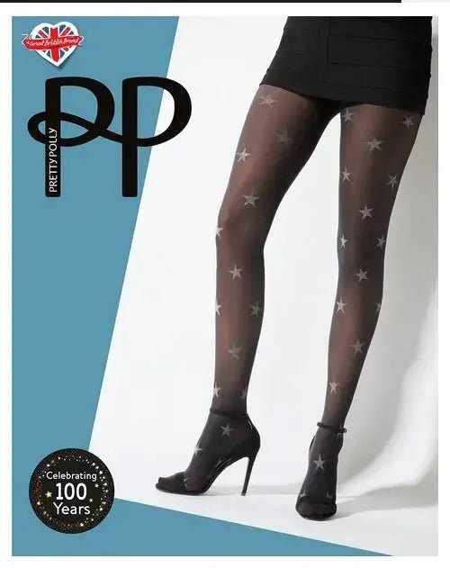 Pretty Polly Strumpfhosen mit silbernen Sternen Pretty Polly