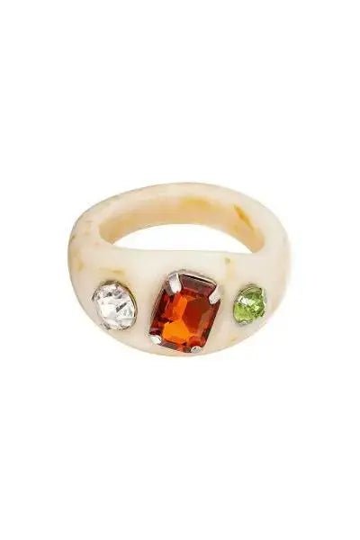 Resin Ring mit Strasssteinchen Knocknok
