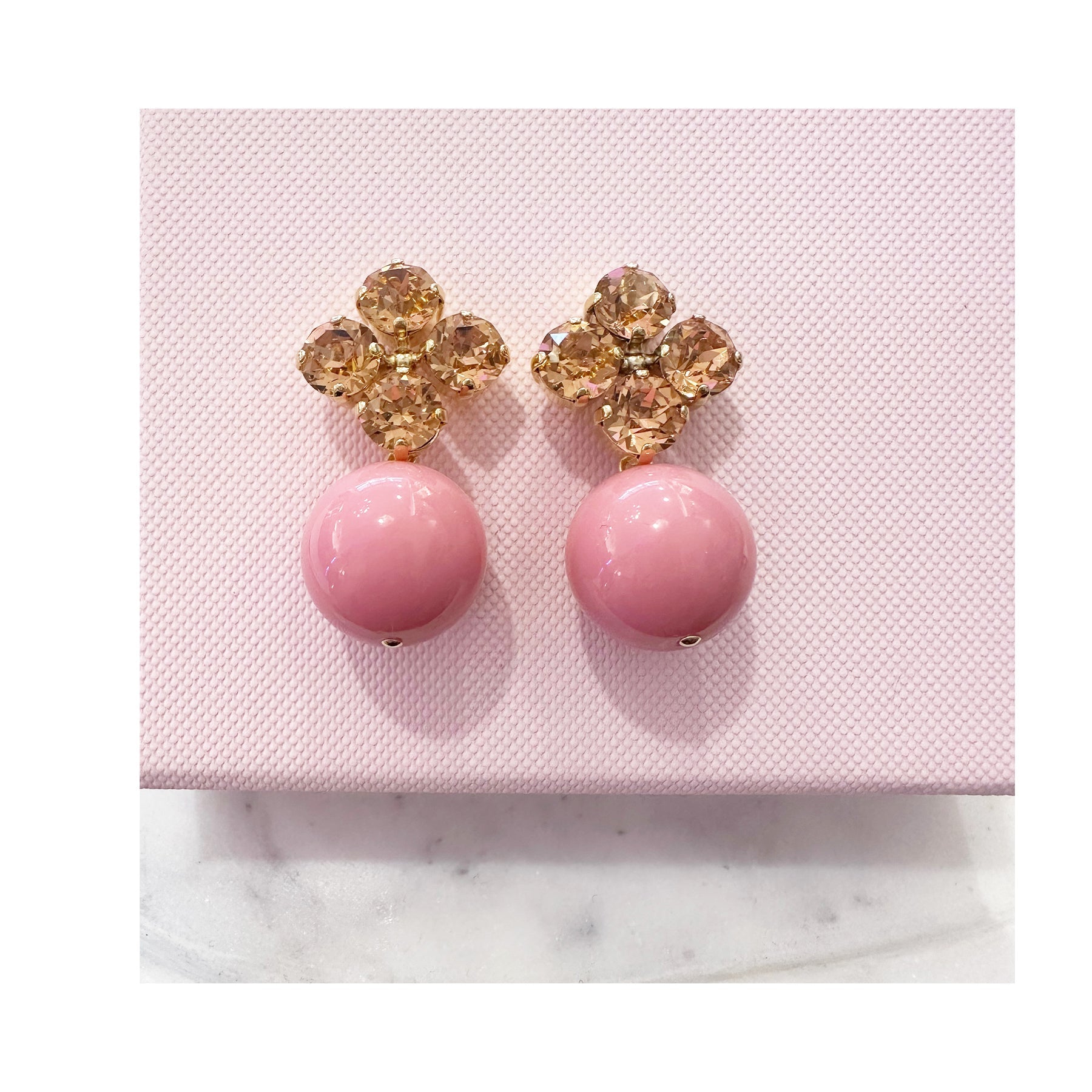 Rio Berlin Ohrringe Kristall Blume Kugel - KNOCKNOK Fashion