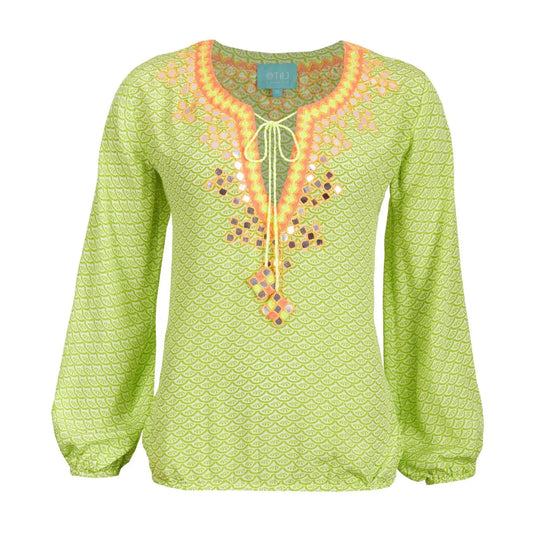 Taj Seidenbluse Spiegel Stickereien Taj by Sabrina Crippa