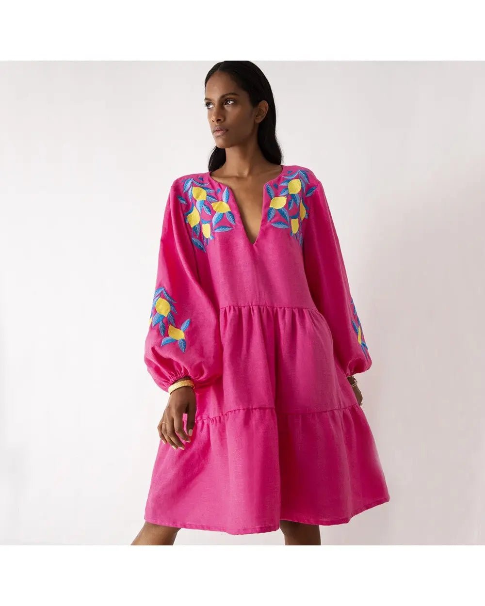 Yiorgos Koulasidis Kleid Limonen Stickerei Yiorgos Koulasidis