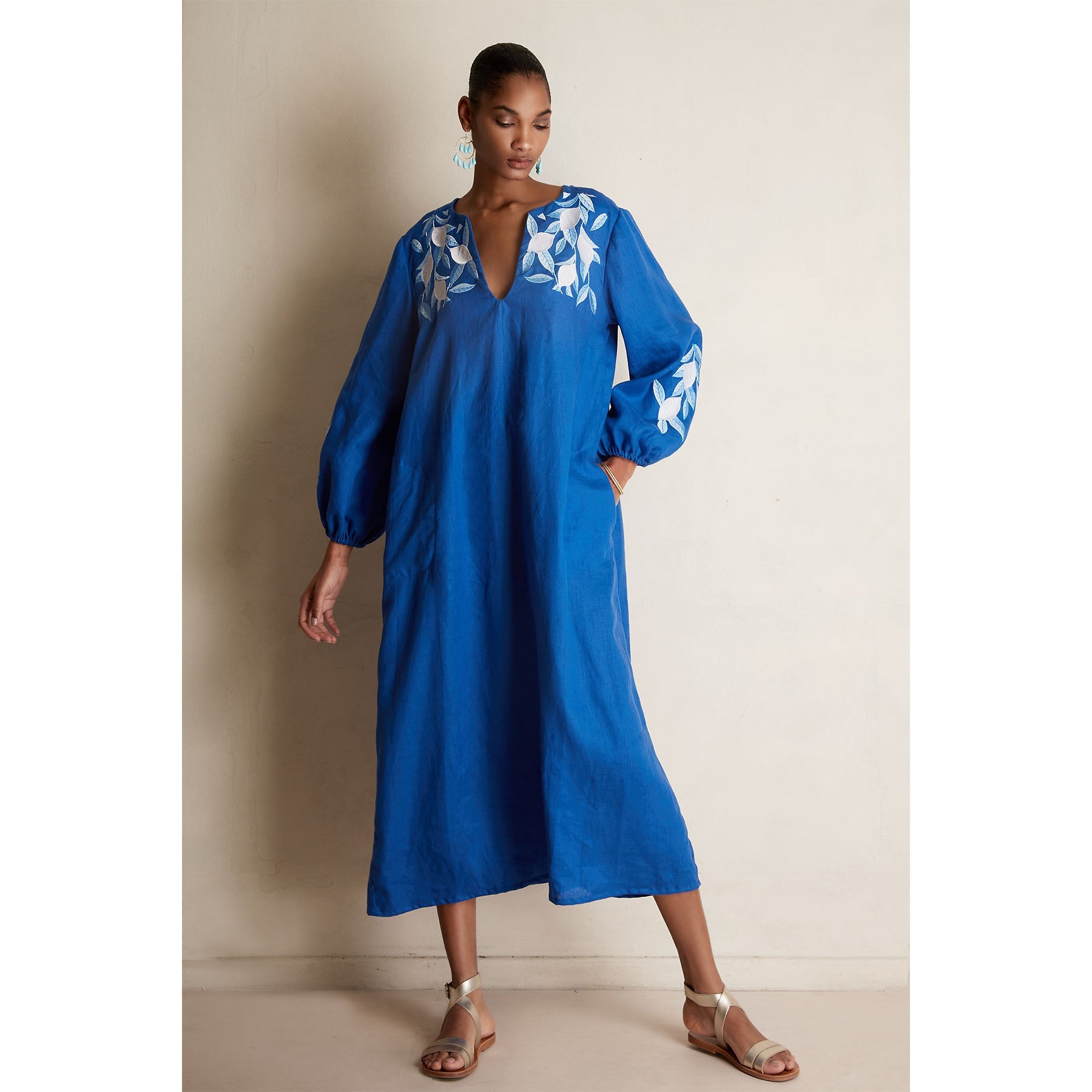 Yiorgos Koulasidis Midikleid Royalblau - KNOCKNOK Fashion