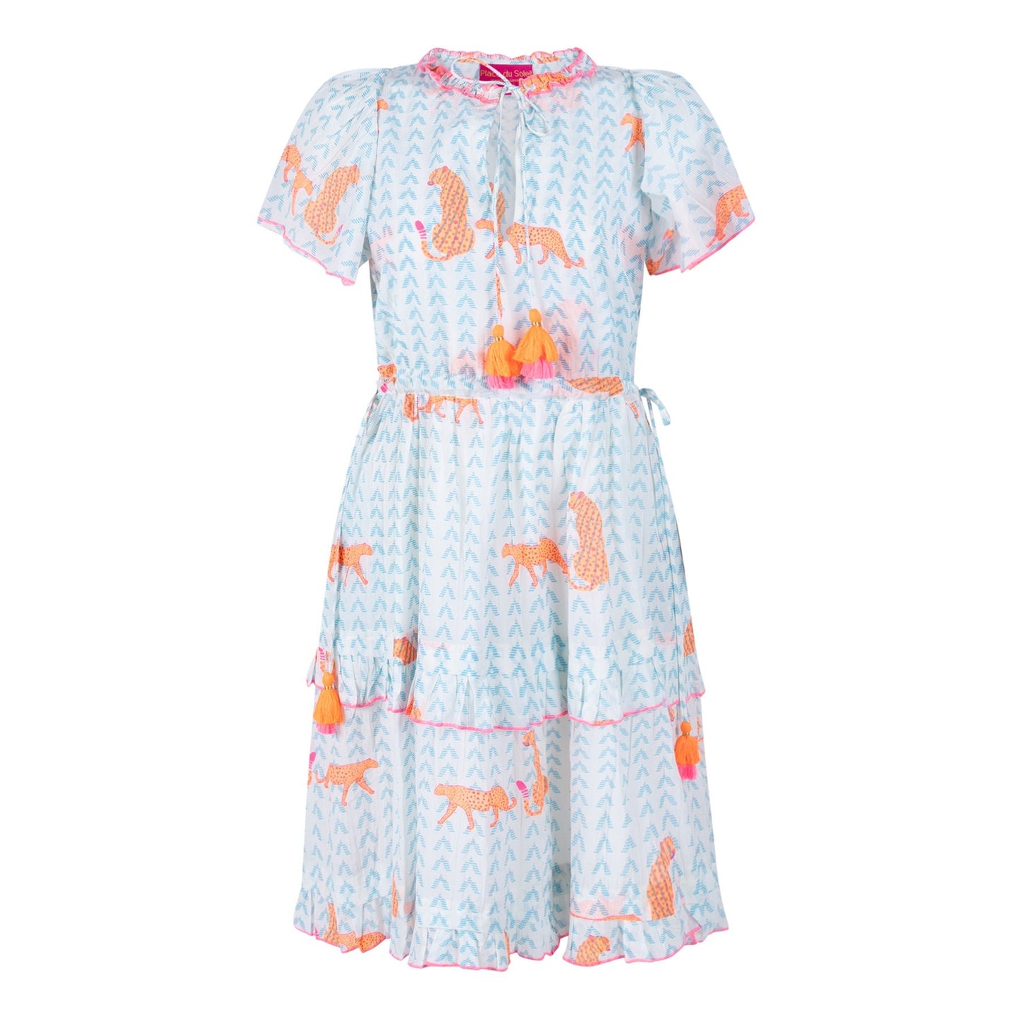 Place du Soleil Kleid Neon Tiger Print - KNOCKNOK Fashion Koeln