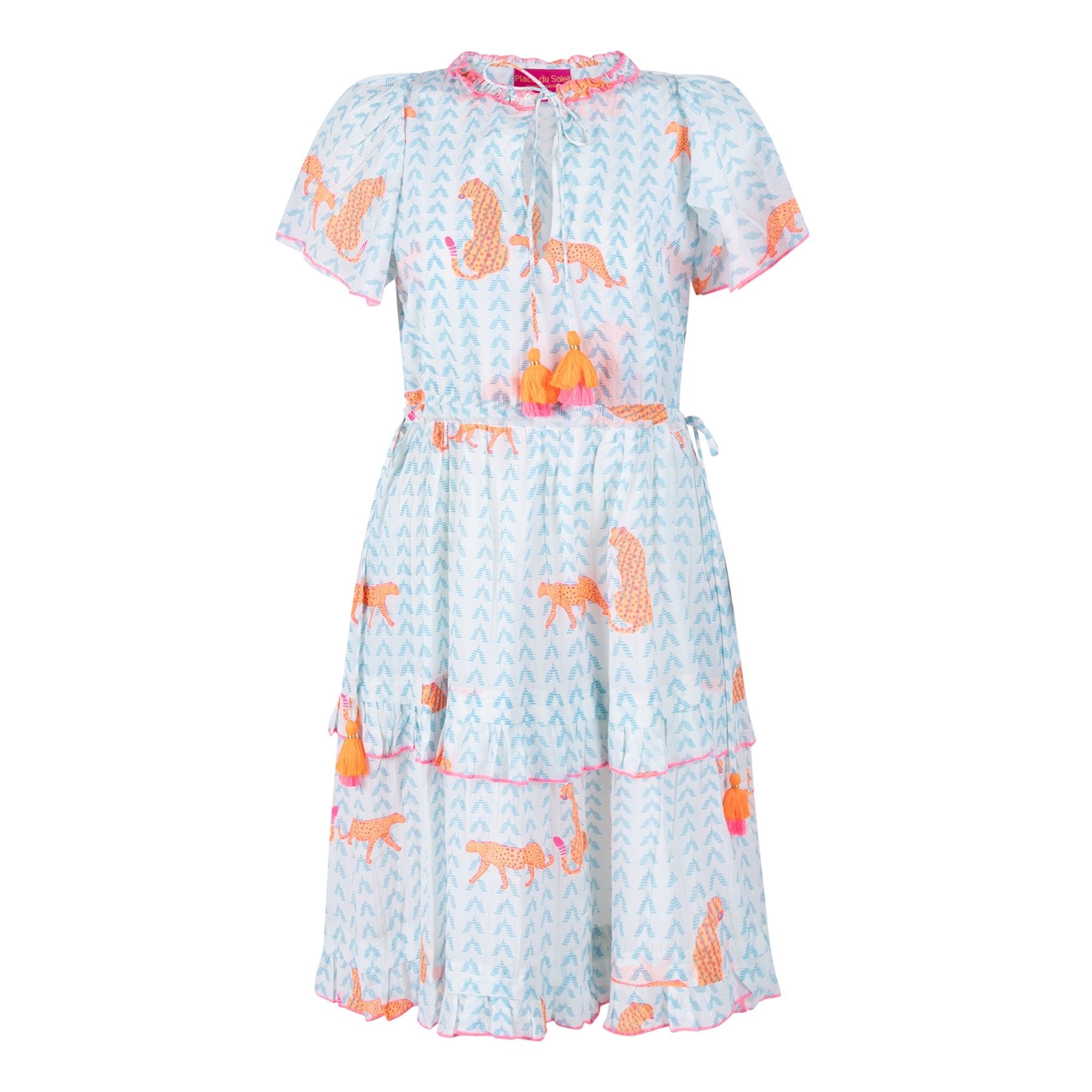 Place du Soleil Kleid Neon Tiger Print - KNOCKNOK Fashion Koeln