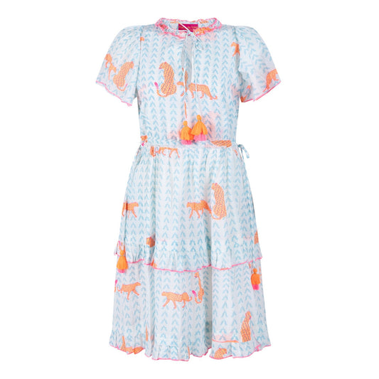 Place du Soleil Kleid Neon Tiger Print - KNOCKNOK Fashion Koeln