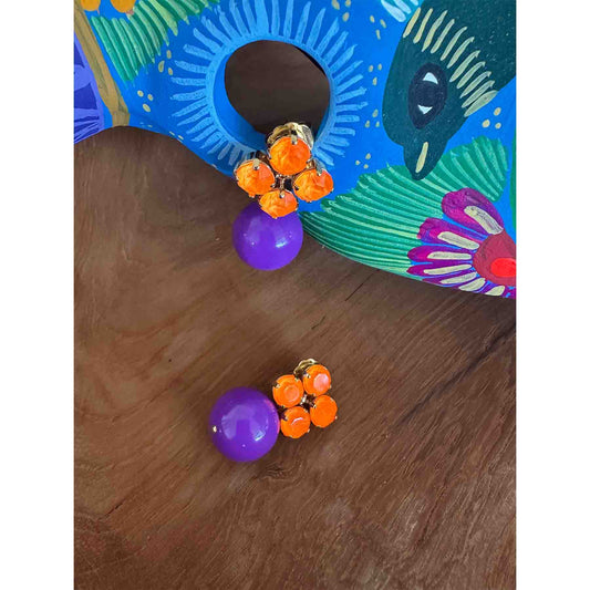 Rio Berlin Ohrringe Lila Orange