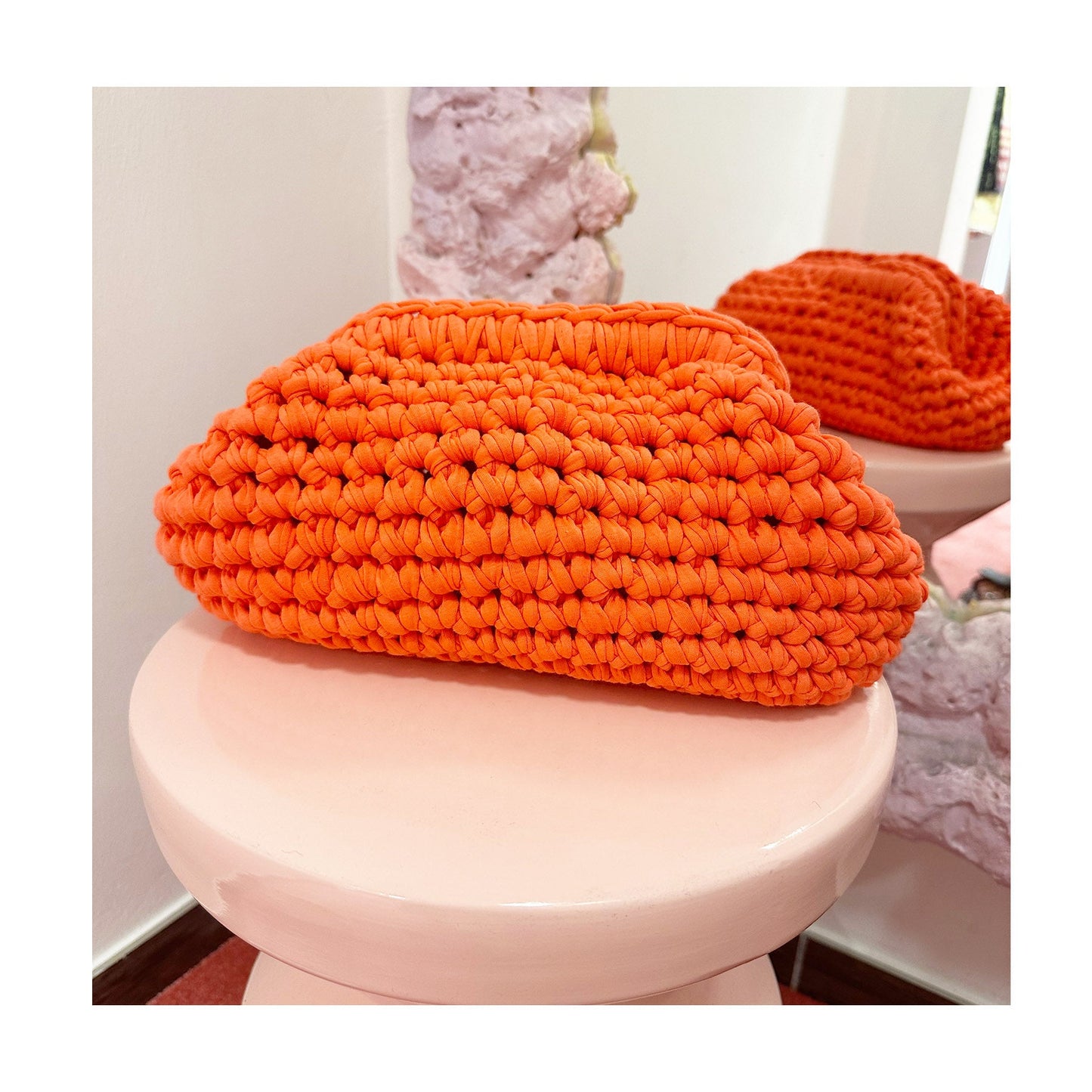 Chunky Häkel Clutch Orange - KNOCKNOK Fashion