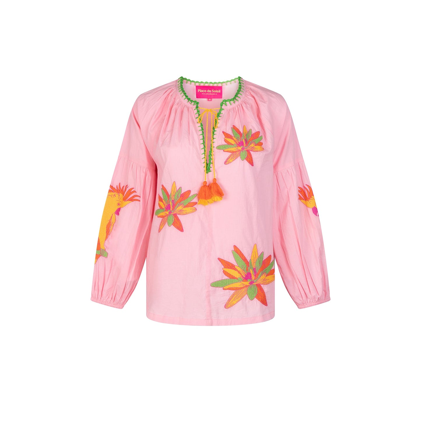 Place du Soleil Bluse Lilien Stickerei - KNOCKNOK Fashion