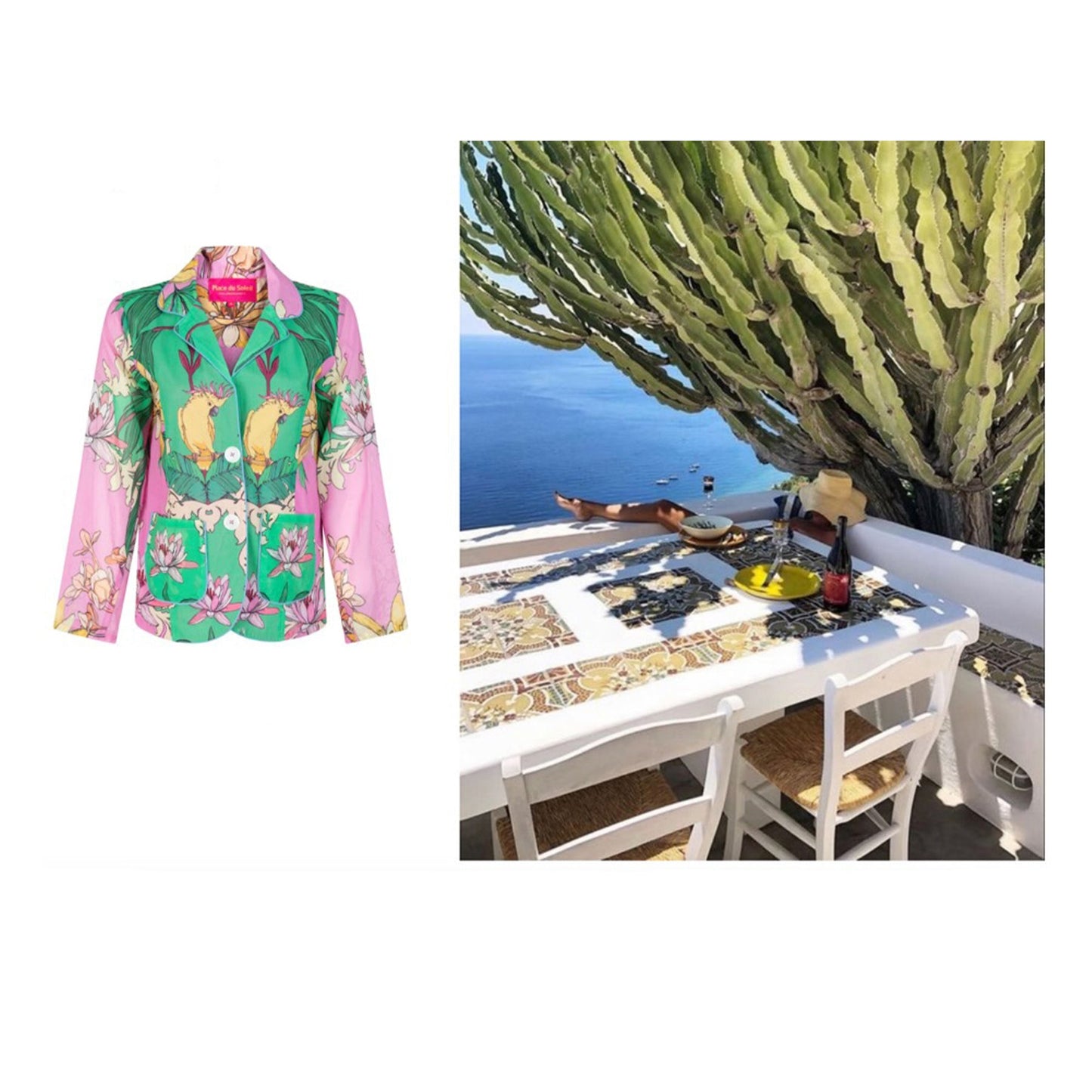 Place du Soleil Jacke Green Birds - KNOCKNOK Fashion