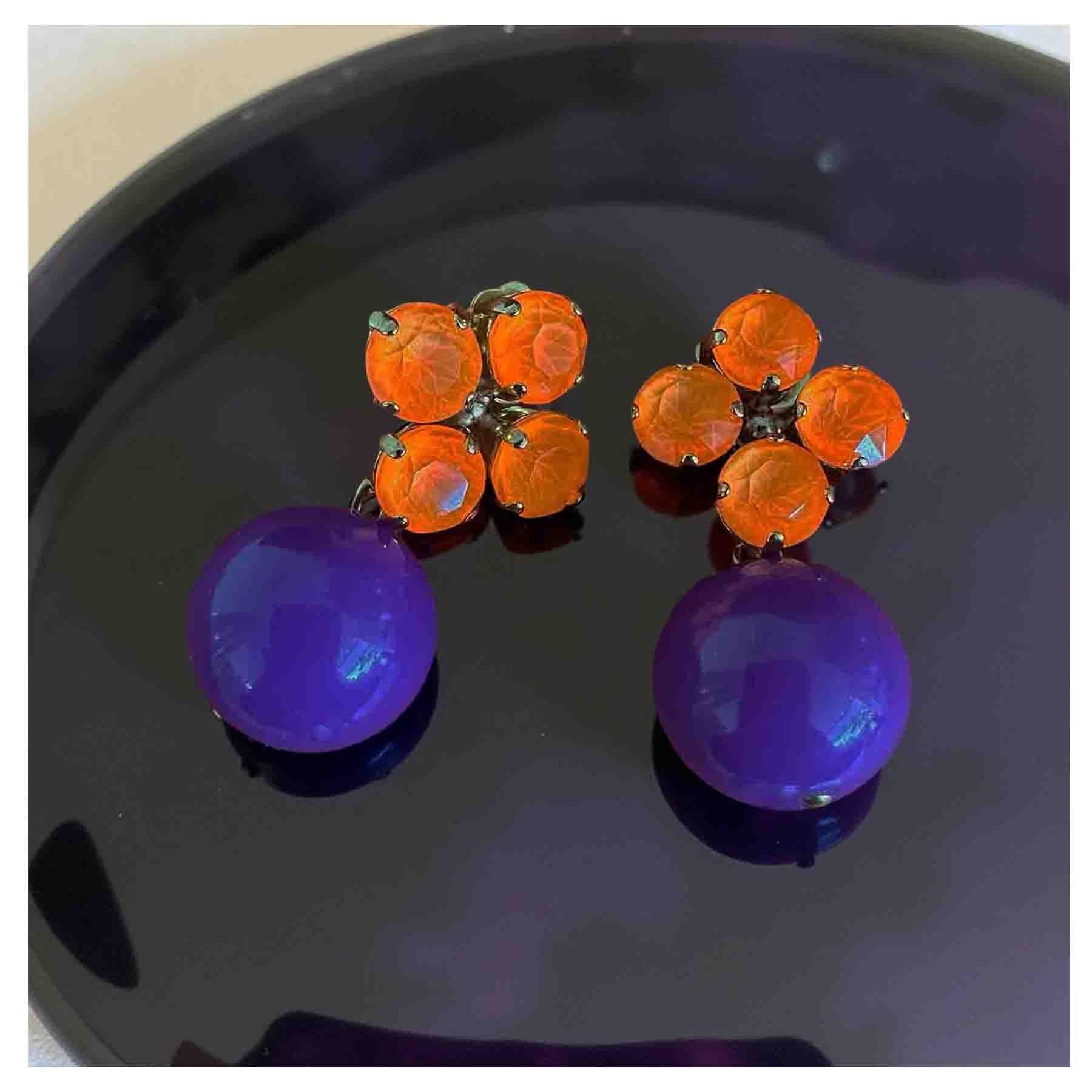 Rio Berlin Ohrringe Lila Orange - KNOCKNOK Fashion