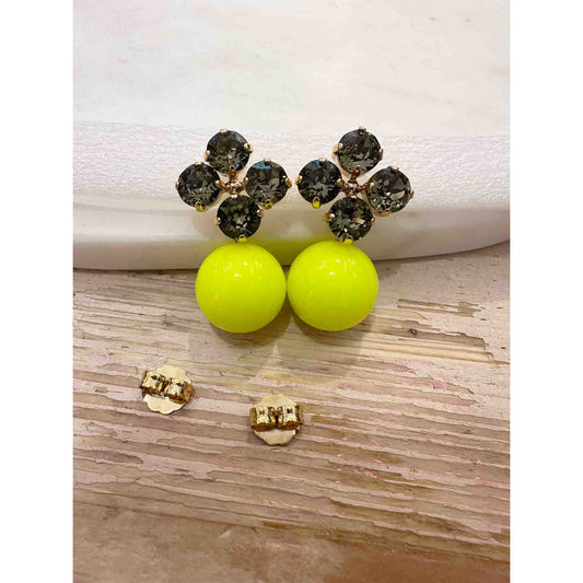 Rio Berlin Ohrringe Perle Neon Gelb - KNOCKNOK Fashion