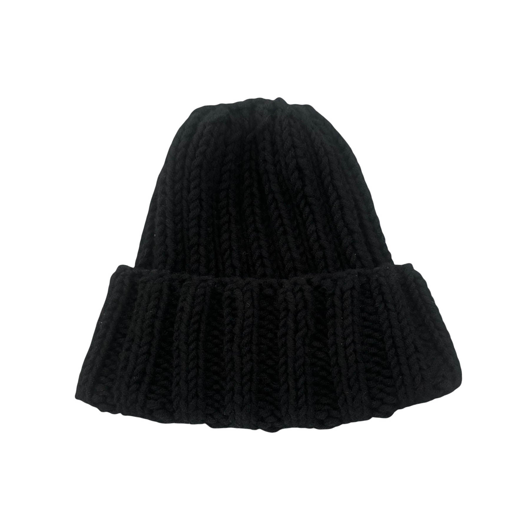 Schwarze Kaschmir Mütze Grobstrick - KNOCKNOK Fashion