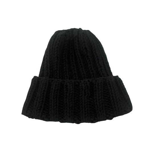 Schwarze Kaschmir Mütze Grobstrick - KNOCKNOK Fashion