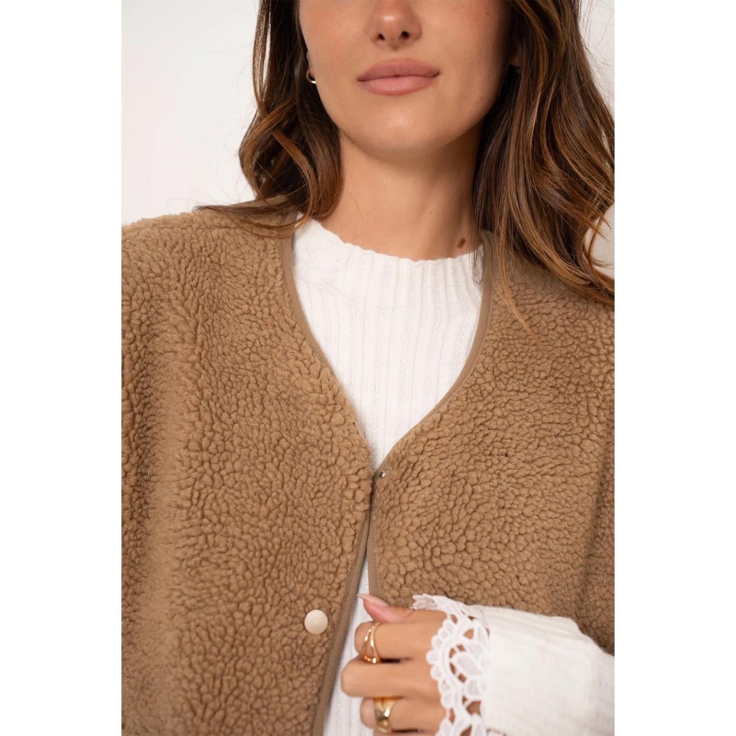 Teddyfell Weste Camel - KNOCKNOK Fashion