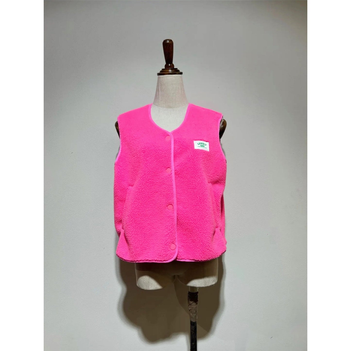 Teddyfell Weste Neonpink - KNOCKNOK Fashion