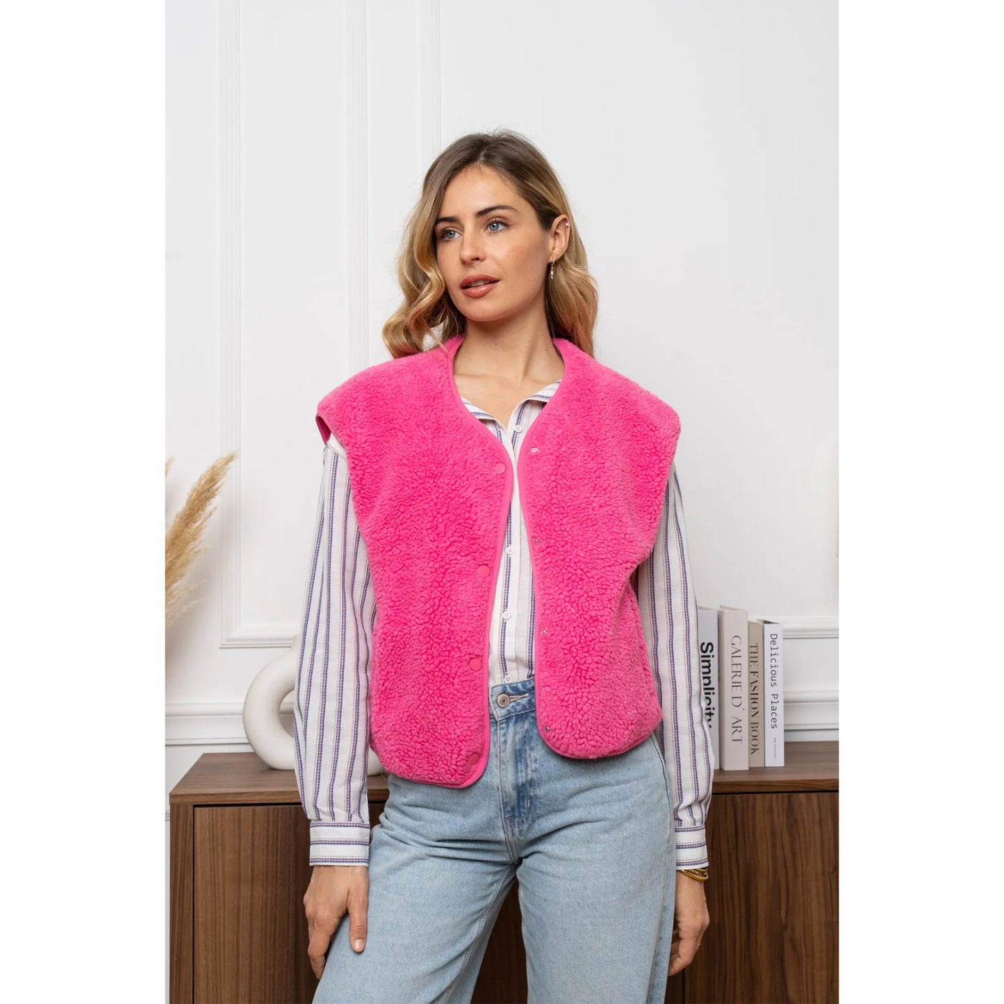 Teddyfell Weste Pink - KNOCKNOK Fashion