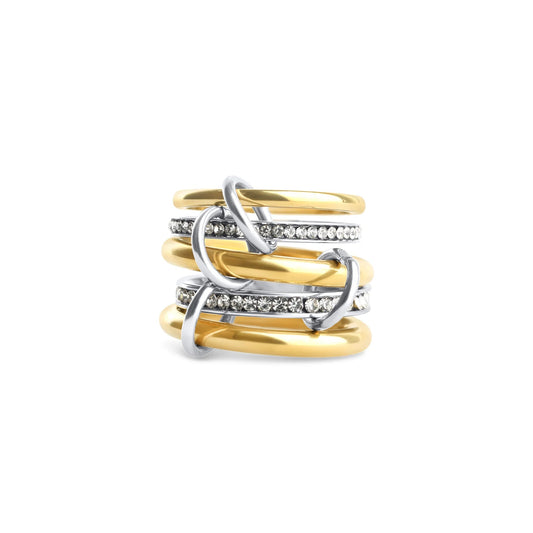 Timi of Sweden Ring Set – Edelstahl Ringe mit Zirkonia | 5 - in - 1 Statement Ring - KNOCKNOK Fashion