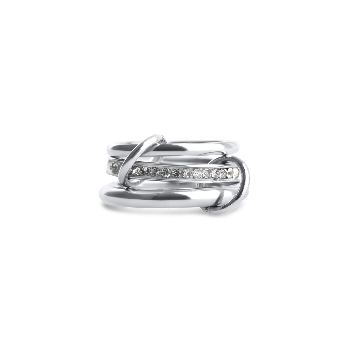 Timi of Sweden Ring Set – Edelstahl Ringe Silber mit Zirkonia | 3 - in - 1 Statement Ring - KNOCKNOK Fashion