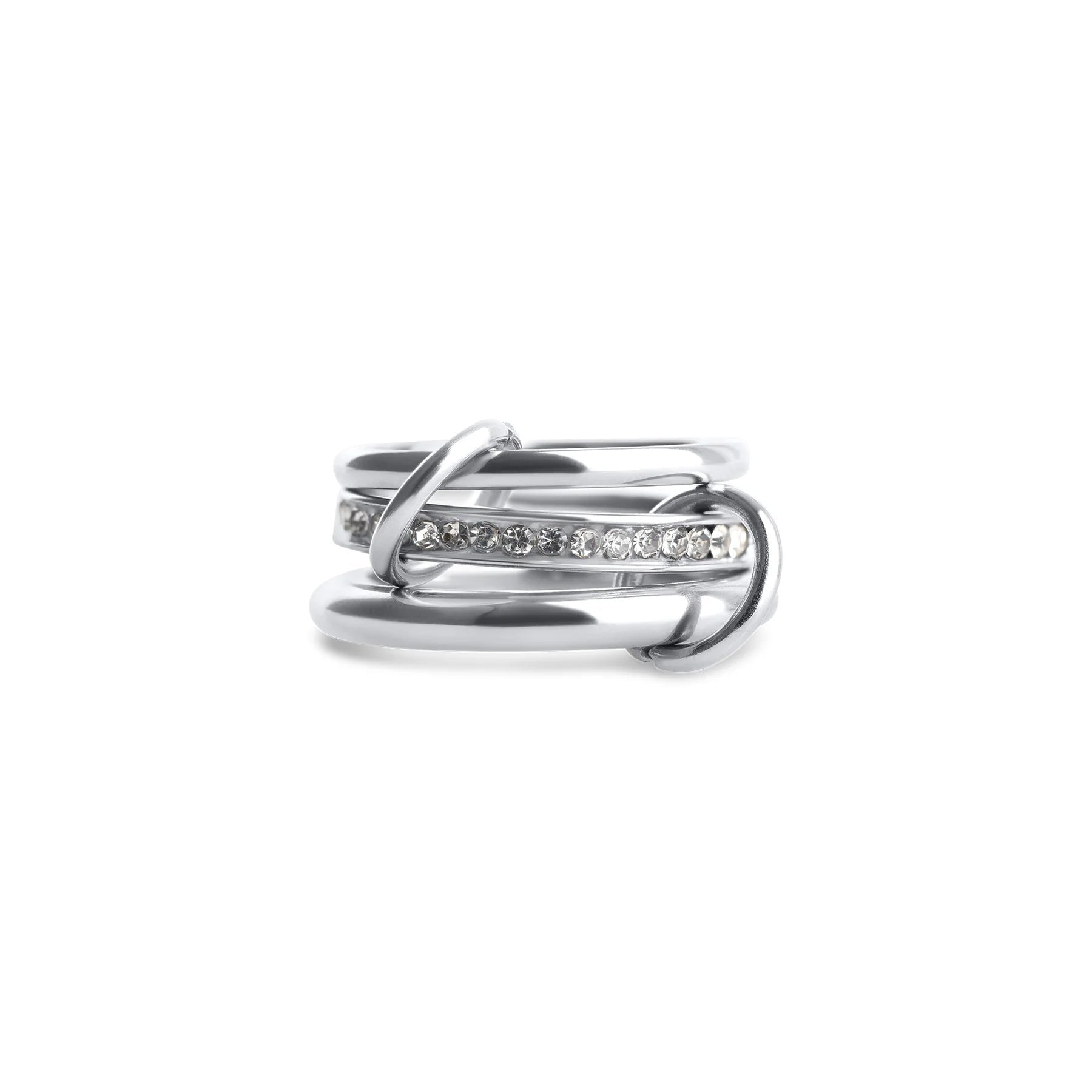 Timi of Sweden Ring Set – Edelstahl Ringe Silber mit Zirkonia | 3 - in - 1 Statement Ring - KNOCKNOK Fashion
