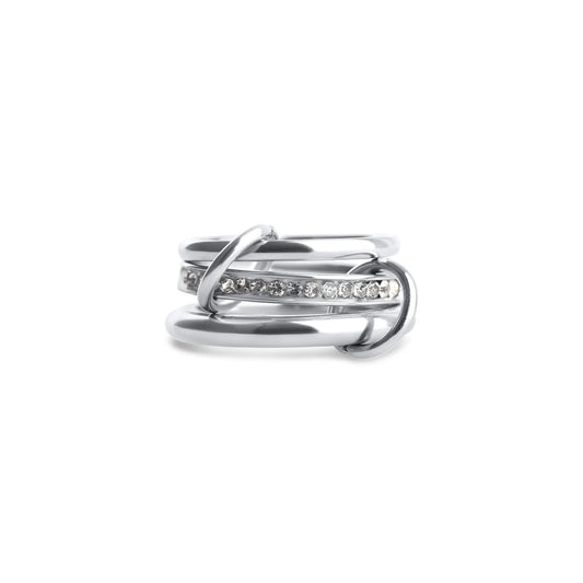 Timi of Sweden Ring Set – Edelstahl Ringe Silber mit Zirkonia | 3 - in - 1 Statement Ring - KNOCKNOK Fashion