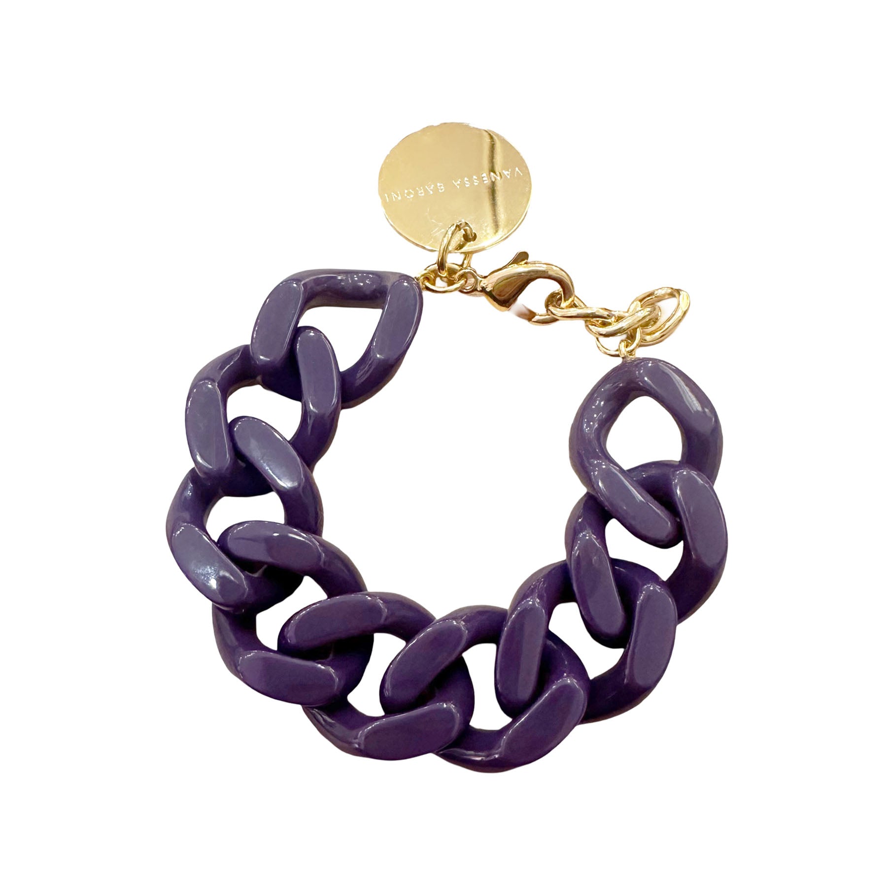 Vanessa Baroni Armband Flat Chain Purple - KNOCKNOK Fashion