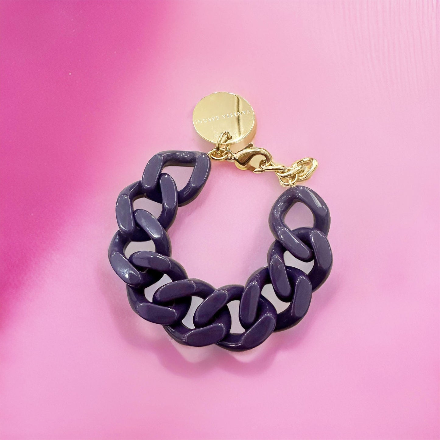 Vanessa Baroni Armband Flat Chain Purple - KNOCKNOK Fashion