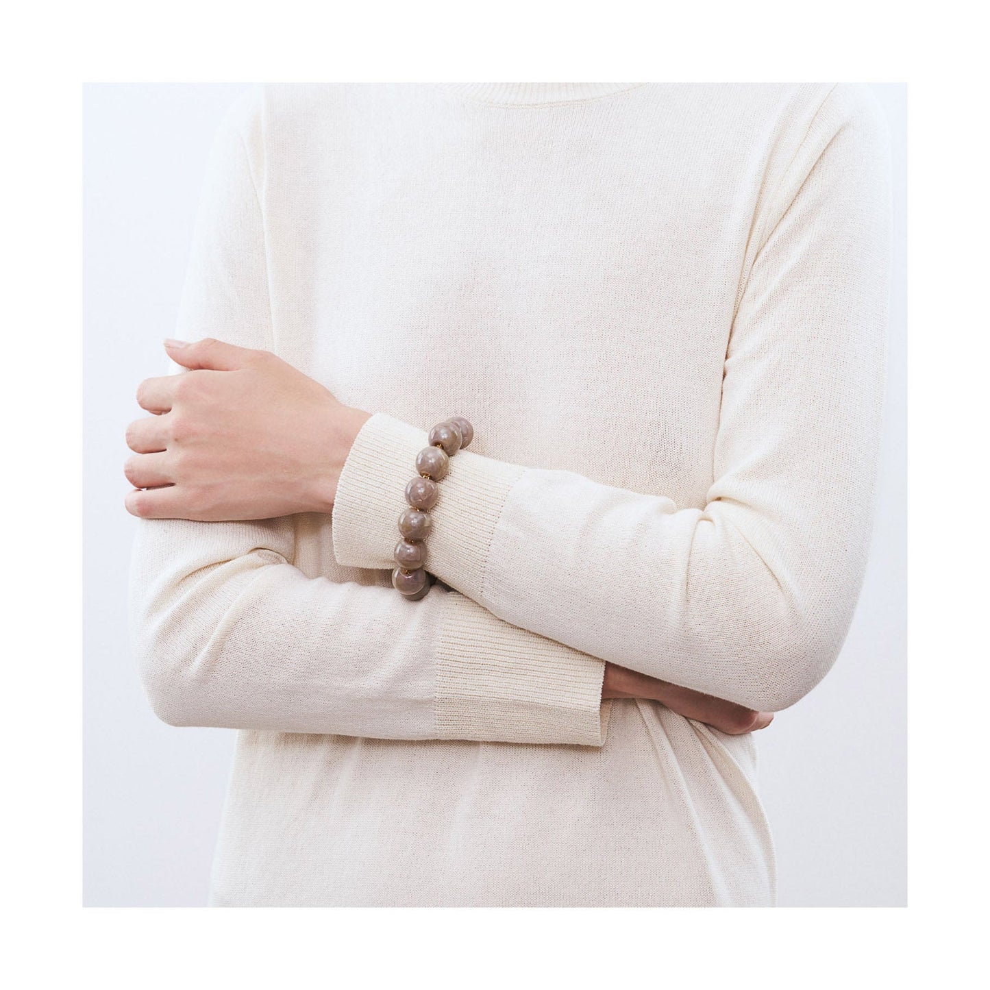 Vanessa Baroni Perlen Armband Greige Marble - KNOCKNOK Fashion