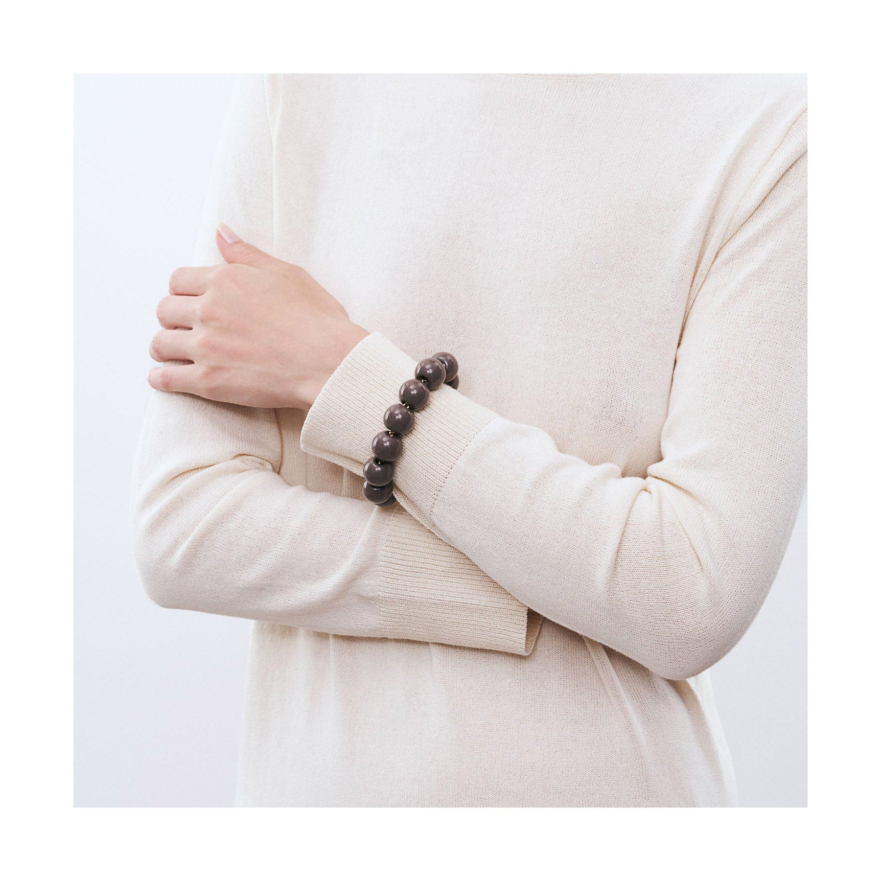 Vanessa Baroni Perlen Armband Taupe - KNOCKNOK Fashion