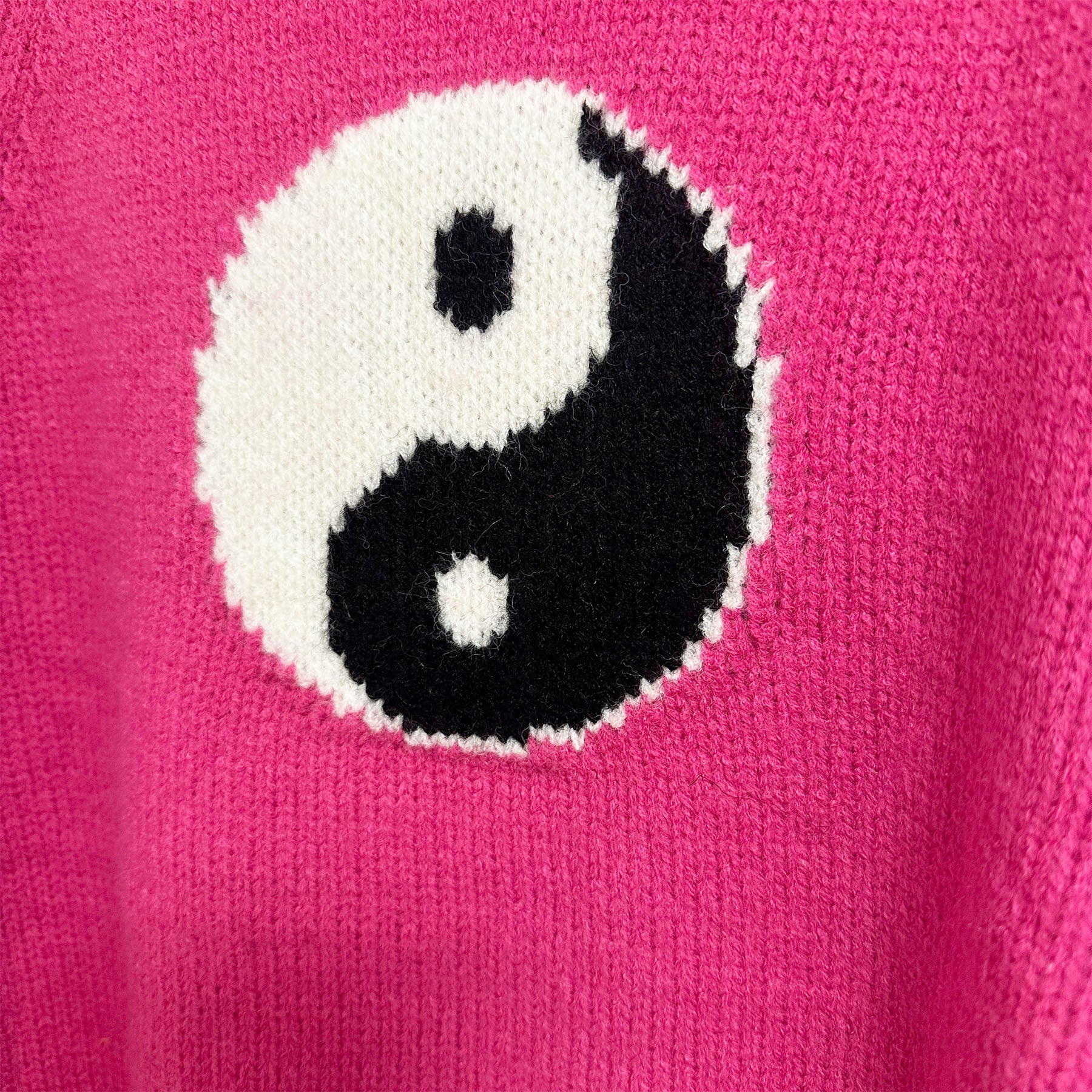 Yin and Yang sweater Pink sweater Symbol in black and white