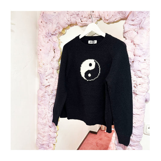 Yin und Yang Pullover Schwarz - KNOCKNOK Fashion