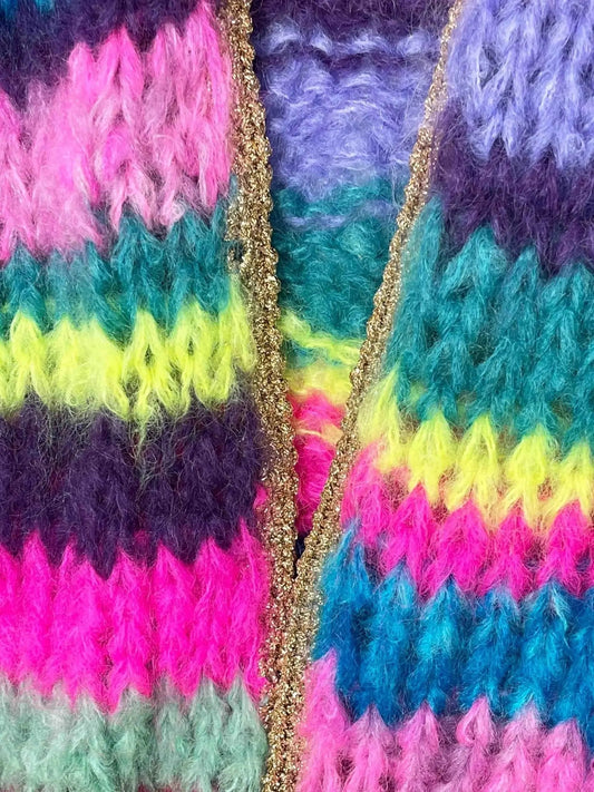Bernadette Cardigan Regenbogen Chunky Mohair Knocknok