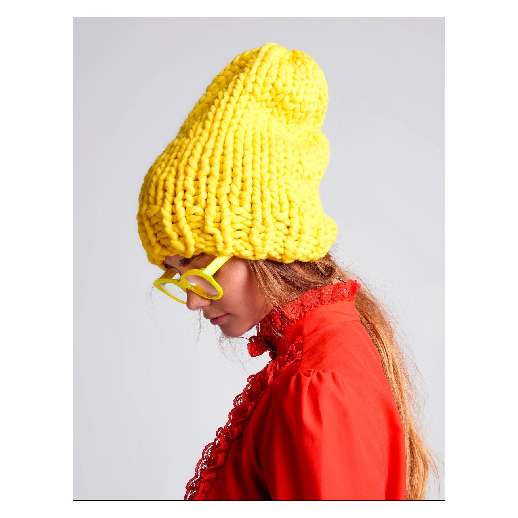 Gelbe Mütze Handstrick - KNOCKNOK Fashion