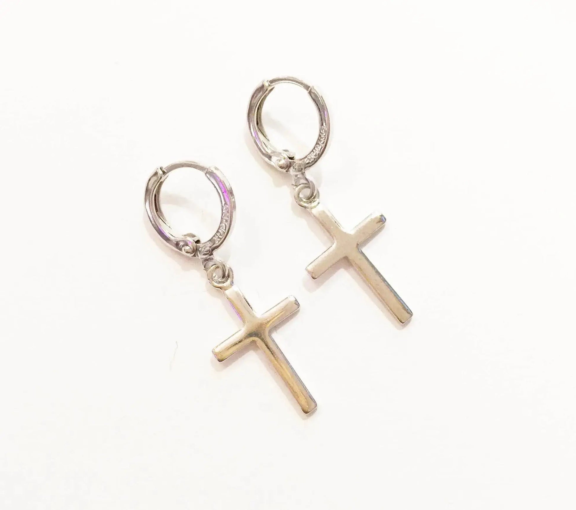 Cross Earrings Silver Plated