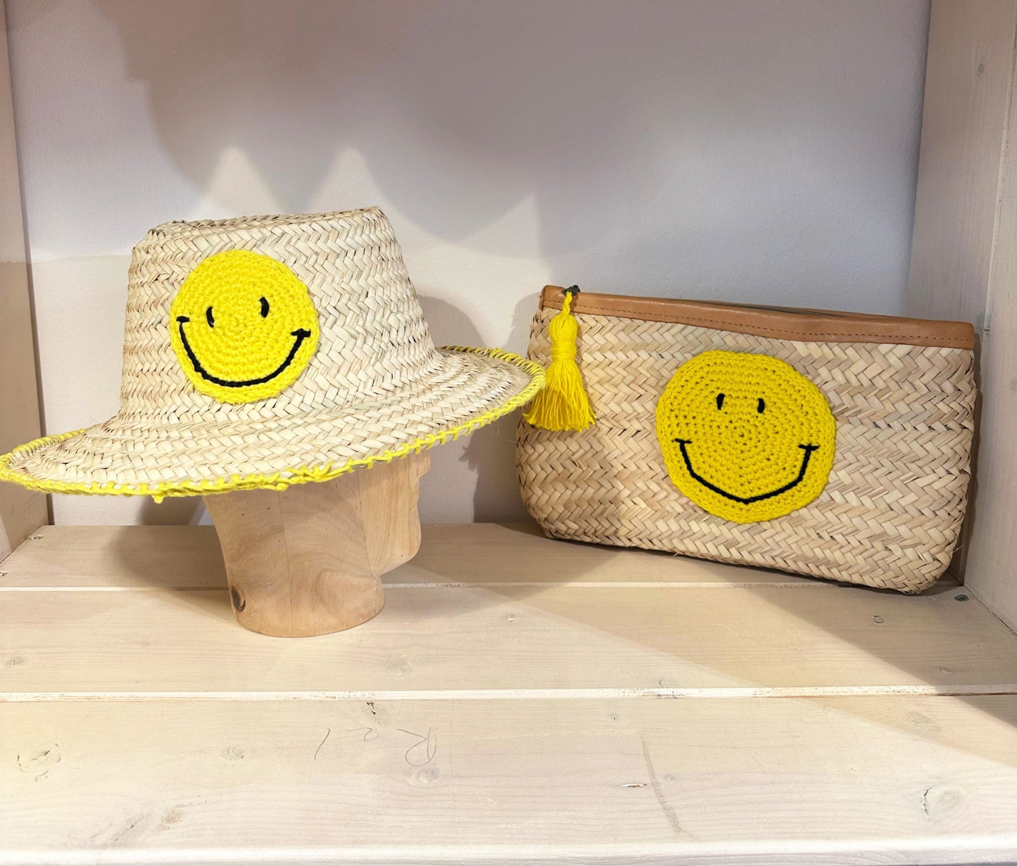 Palmblatt Hut mit Smiley - KNOCKNOK Fashion