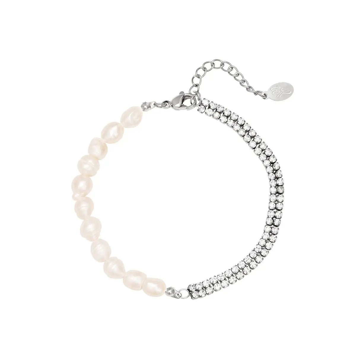 Perlen-Strass Armband Silber KNOCKNOK Fashion