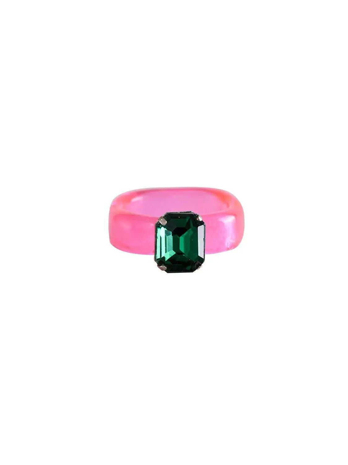 Pinker Acryl-Ring mit Stein Knocknok
