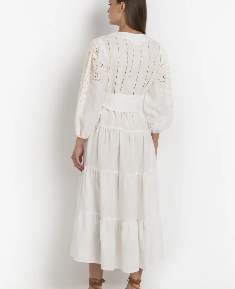 White Kori dress with broderie anglaise